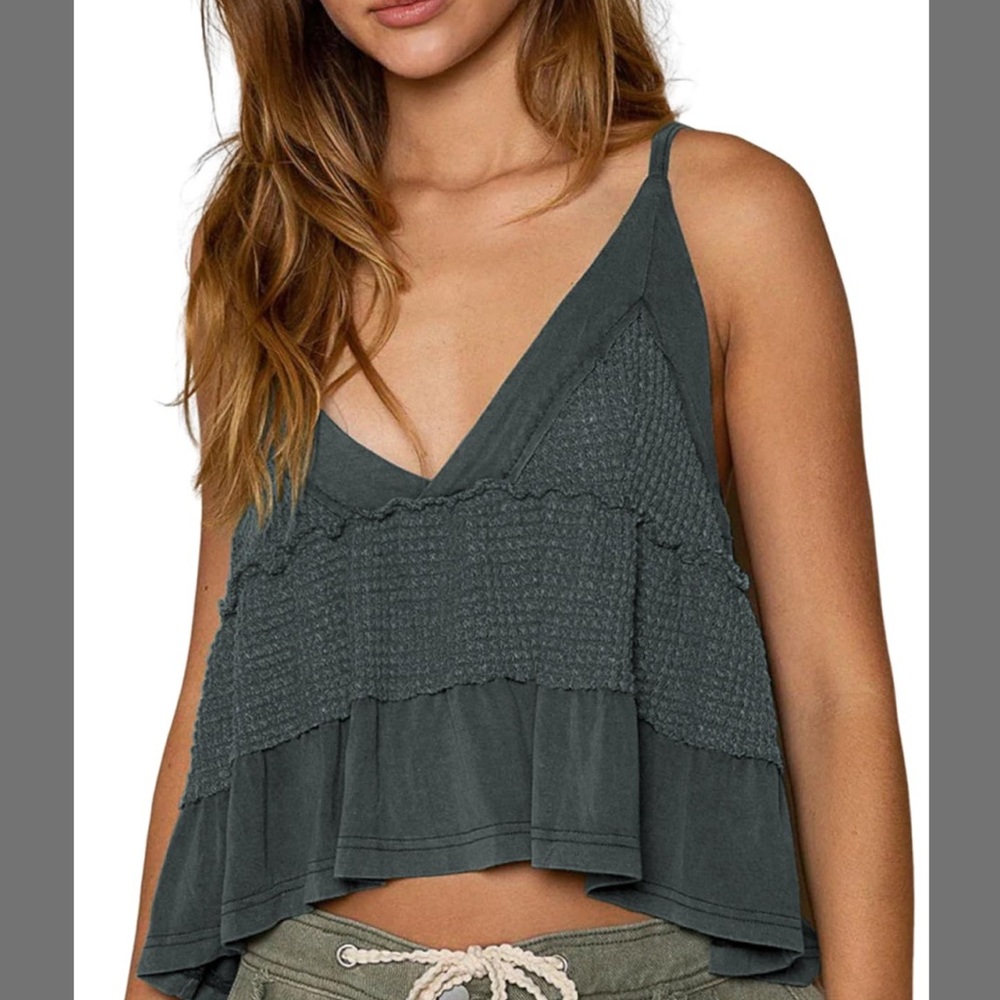 Women's Dark Gray Sleeveless Top